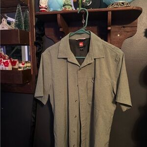 Quiksilver Men's Olive Button Down Shirt